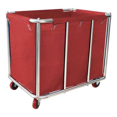 Graywlof Commercial Laundry Cart With Wheels - 11.5 Bushel Heavy Duty Stainless Steel Hamper With Waterproof Lining - 260 Lbs Load Capacity