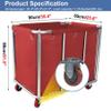 Graywlof Commercial Laundry Cart With Wheels - 11.5 Bushel Heavy Duty Stainless Steel Hamper With Waterproof Lining - 260 Lbs Load Capacity view 2