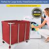 Graywlof Commercial Laundry Cart With Wheels - 11.5 Bushel Heavy Duty Stainless Steel Hamper With Waterproof Lining - 260 Lbs Load Capacity view 3