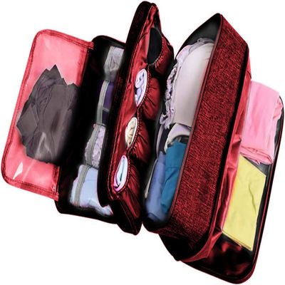 AIBEARTY Portable Waterproof Underwear Storage Bag Travel Bra Organizer Lingerie Socks Toiletry Bag Layer Cosmetic Pouch for Women Men