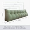 BNCKTRD Headboard Pillow Wedge Twin Size Large Bolster Pillow for Daybed Triangle Back Support Reading Pillow for Sitting Up in Bed XXL Couch Rest Backrest Cushion Linen Sage Green view 4