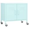 FAMIROSA Mint Storage Cabinet with 2 Doors, Metal Storage Cabinets with 1 Adjustable Shelves and 4 Wheels for Storage, Office, Garage and Utility Room 23.6" x 13.8" x 19.3" view 3