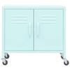FAMIROSA Mint Storage Cabinet with 2 Doors, Metal Storage Cabinets with 1 Adjustable Shelves and 4 Wheels for Storage, Office, Garage and Utility Room 23.6" x 13.8" x 19.3" view 4