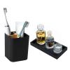 Black Toothbrush Holder for Bathrooms and Marble Black Small Silicone Tray for Kitchen, Sink, Vanity view 1