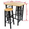 Bopdu 28.5" Kitchen Dining Table Set, Table and 2 Stools Breakfast Table Set for Kitchen Living Room, Dining Room view 4