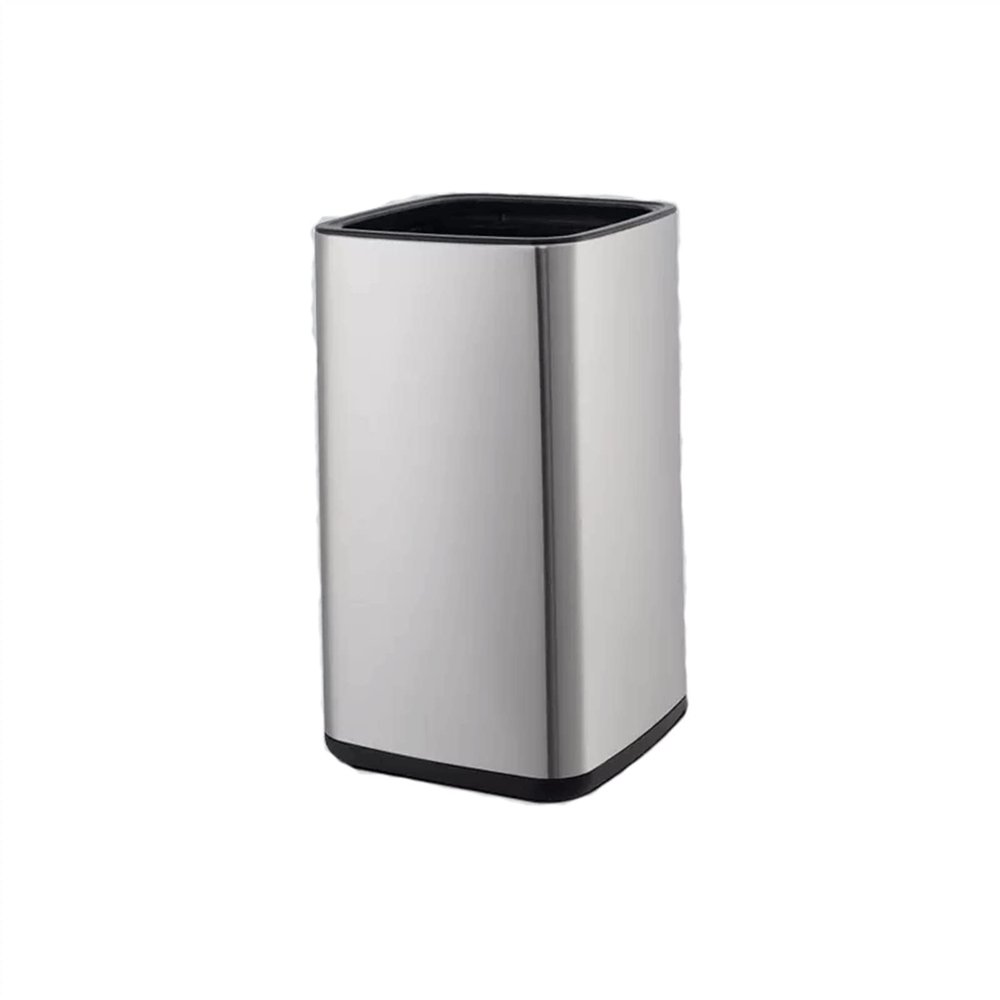 DYPASA Garbage Can Stainless Steel Trash Can Household Double-Deck Bin Without Lid Bedroom Toilet Office Waste Paper Basket Trash Bin ( Color : Silver , Size : 12l )