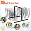 Wire Art Drying Rack for Classroom Paint Drying Rack Art 20 Shelves Metal Desktop Artwork Storage Display Rack Art Drying Rack for Classroom Painting Crafts (Black) view 3