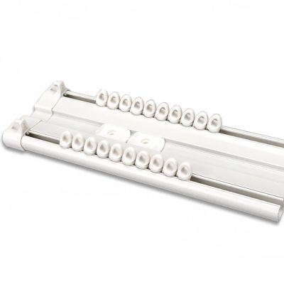 NOIRDA Aluminum Double Curtain Track Rod, Sliding Curtain Track Set, Heavy Duty 100-600cm Conjoined Curtain Track System RV Room Divider, for Home & Office & Outdoor(Color:White,Size:120cm/3.9ft)