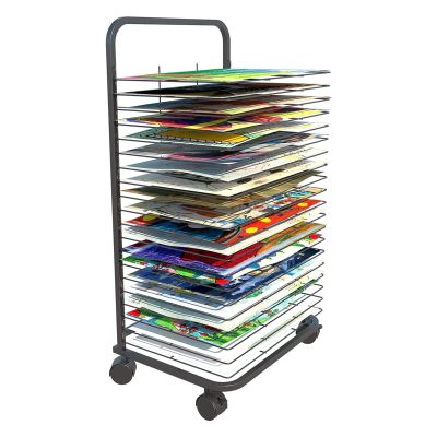 Mobile Art Drying Rack for Classrooms, Solid Metal Artwork Storage Display Rack, Power Coated Design, Drying Rack with Wheels Painting Crafts, Ideal for Schools and Art (Size : 25-Layer)