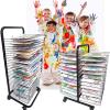 Mobile Art Drying Rack for Classrooms, Solid Metal Artwork Storage Display Rack, Power Coated Design, Drying Rack with Wheels Painting Crafts, Ideal for Schools and Art (Size : 25-Layer) view 3
