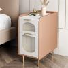 Modern Coffee Table Rectangular Side Table Bedroom Double Drawer Bedside Table Living Room Bedroom Sofa Side Decoration Small Coffee Table Wooden End Table Side End Table (Size : Brass) view 4