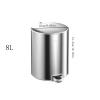 DYPASA Garbage Can 8L/12L/15L Household Large Stainless Steel Trash Can Kitchen Bathroom Bedroom with Lid Trash Can Trash Bin ( Color : Gris , Size : 8l ) view 2