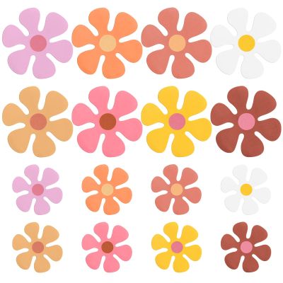 Leumoi 16 Pcs Flower Car Magnet Retro Hippie Refrigerator Flower Magnets Decorations for Car Home Door, 2.17 x 2.17 Inches, 3.94 x 3.94 Inches (Boho)
