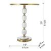 A&B Home Gold Side Table, Round Marble End Table, Small Nightstand Accent Table, Home Decor for Living Room Bedroom Entryway Office, D16 x 20" view 3