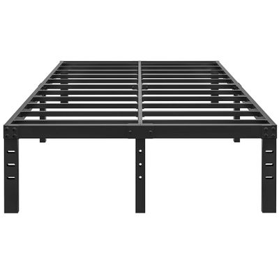 ALDRICH 14 Inch Metal King Size Bed Frame - Double Black Basic Steel Slats Platform, Easy Assembly Heavy Duty Noise Free Bedframes, No Box Spring Needed