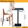 AYQEHYO 60cm/24in Square Bar Table, Black Rock Plate Table Top Metal Base 105cm/24in Bistro Bar Table, Counter Bar High Table in Kitchen Dining Room and Living Room, Easy to Assemble view 2