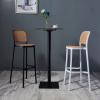 AYQEHYO 60cm/24in Square Bar Table, Black Rock Plate Table Top Metal Base 105cm/24in Bistro Bar Table, Counter Bar High Table in Kitchen Dining Room and Living Room, Easy to Assemble view 4