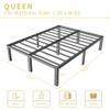 ALDRICH 14 Inch Metal Bed Frame Queen Size - Double Black Basic Steel Slats Platform, Easy Assembly Heavy Duty Noise Free Bedframes, No Box Spring Needed view 3