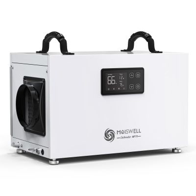 Moiswell 145 Pints Commercial Dehumidifier with Pump, Crawlspace Dehumidifiers with Drain Hose for Compact Tight Basements Large Spaces | MOISWELL Defender MP70