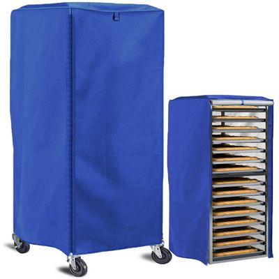 Sealcover Bun Pan Rack Cover, High Density Waterproof and Dustproof Bread Rack Cover, 23x28x64in Dark blue, Bakery Single Rack Covers.