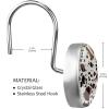 12pcs Brown Cow Printed Shower Curtain Hooks Decorative Shower Curtain Hanger Rings Roller, Stainless Steel Round Rust Proof Shower Rings Hangers for Bathroom Shower Curtain Rod view 3