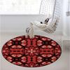 African Room Round Chair Mat for Carpeted Floor Anti-Slip Floor Protector Gaming Computer Chair Mat for Office Gaming African Style Stripes in Diamond Pattern,Vermilion Black Diameter 39.3 in view 1