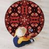 African Room Round Chair Mat for Carpeted Floor Anti-Slip Floor Protector Gaming Computer Chair Mat for Office Gaming African Style Stripes in Diamond Pattern,Vermilion Black Diameter 39.3 in view 3