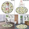 Antique Decor Soft Microfiber Polyester Non-Slip Round Mat/Runner, Plush Water Absorbent Accent Rug for Bathroom Vanity, Bathtub/Shower, Nature Exotic Lemon Tree,Fern Green Diameter 60 in view 2