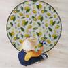 Antique Decor Soft Microfiber Polyester Non-Slip Round Mat/Runner, Plush Water Absorbent Accent Rug for Bathroom Vanity, Bathtub/Shower, Nature Exotic Lemon Tree,Fern Green Diameter 60 in view 3