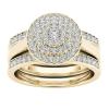 3Pcs Women Round Rings Set Inlaid Zircon Engagement Ring Elegant Jewelry Chunky Bridal Wedding Band for Her (Gold, 7) view 1