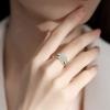 3Pcs Women Round Rings Set Inlaid Zircon Engagement Ring Elegant Jewelry Chunky Bridal Wedding Band for Her (Gold, 7) view 2