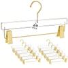 Besser Gold Acrylic Hangers,20 Pack Clear Hangers with Gold Hooks,Luxurious Skirt Pants Hangers Gold Clips for Clothing Closet Storage view 1