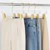 Besser Gold Acrylic Hangers,20 Pack Clear Hangers with Gold Hooks,Luxurious Skirt Pants Hangers Gold Clips for Clothing Closet Storage view 2