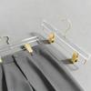 Besser Gold Acrylic Hangers,20 Pack Clear Hangers with Gold Hooks,Luxurious Skirt Pants Hangers Gold Clips for Clothing Closet Storage view 3