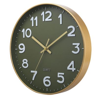 Clock, Large Wall Clocks, Silent Decor Wall Clock Classic Easy to Read Perfect Home Decor Easy to Set for Home Living Room Kitchen Bedroom Office School Hotel (D )