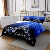 Paris Eiffel Tower Kids Bedspread Twin Size,Glitter Starry Sky Romantic Coverlet Set,Girls Boys Adults Room Decor,Butterfly Flowers Fashion Quilted Coverlet,Blue Dreamy Bedding Quilt,1 Pillowcase view 3