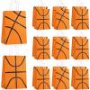 Leinuosen 50 Pcs Basketball Tennis Party Bags Baseball Tennis Gift Goodie Favor Treat Candy Goody Bags with Handle for Sports Theme Birthday Party Supplies (Basketball) view 1