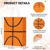 Leinuosen 50 Pcs Basketball Tennis Party Bags Baseball Tennis Gift Goodie Favor Treat Candy Goody Bags with Handle for Sports Theme Birthday Party Supplies (Basketball) view 2