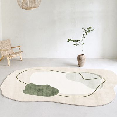 Irregular Oval Soft Faux Wool Area Rug,Luxury Fluffy Indoor Carpet, Modern Abstract Runner Rug for Livingroom Bedroom Playroom Rugs Kitchen(160x230cm(63x91), C)