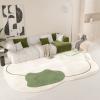 Irregular Oval Soft Faux Wool Area Rug,Luxury Fluffy Indoor Carpet, Modern Abstract Runner Rug for Livingroom Bedroom Playroom Rugs Kitchen(160x230cm(63x91), C) view 2
