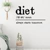Diet Wall Decals Quotes Vinyl Wall Art Decor Diet Stickers for Kids Rooms Girls Boys Office Nursery Bedroom Living Room Playroom Home Wall Art Decor 22in view 4