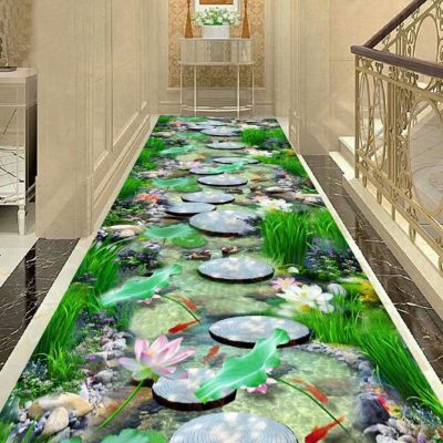 3D Illusion Entrance Area Rug,Pastoral Style Floral Road Corridor Mat Carpet, Indoor Ultra Soft Print Floor Mat for Kitchen Bedroom Hallway Runner Rug(200x300cm(79x118), S)