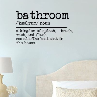 Bathroom Wall Decals Quotes Vinyl Wall Art Decor Bathroom Stickers for Kids Rooms Girls Boys Office Nursery Bedroom Living Room Playroom Home Wall Art Decor 22in