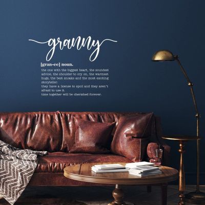 Granny Word Definition Meaning Wall Decor Stickers Typographic Quotes Vinyl Wall Decals for Living Room Kids Rooms Girls Boys Wall Art Home Decor Housewarming Gift 36x36in