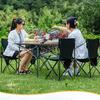 XIGOUZIQU 3Ft Folding Camping Picnic Table with Seats/Umbrella Hole-265 Lbs Support That Lightweight and Fold Up Card Suitcase Folding Table with Chairs (Size : 95cm+4 Chairs) view 2