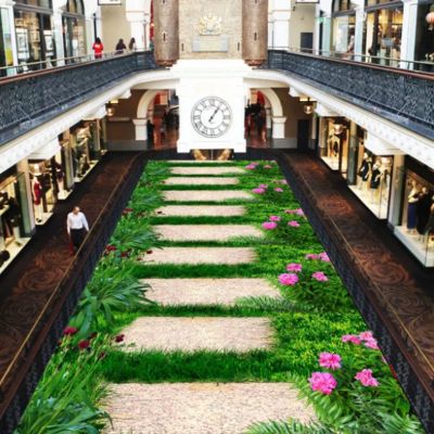 3D Illusion Entrance Area Rug,Pastoral Style Floral Road Corridor Mat Carpet, Indoor Ultra Soft Print Floor Mat for Kitchen Bedroom Hallway Runner Rug(200x300cm(79x118), K)