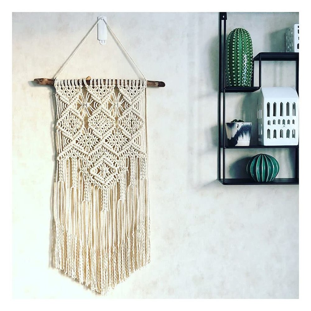 Macrame Wall Hanging Hand-Woven Tapestry, Room Decoration in The Porch/Corridor, Simple Decorative Pendant On The Wall