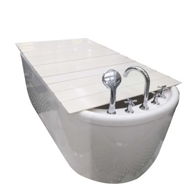 CHALKE Tub Cover Dustproof Folding Dust Board Tub Insulation Cover, PVC Bathroom Tub Rack, for Most Standard Size Bathtubs (Size : 132x75x0.6cm)