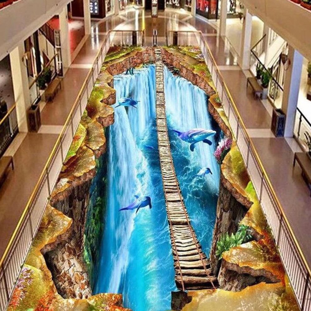 3D Pastoral Style Printed Runner Rug,Unique Illusion Entrance Indoor Area Rug,Non Slip Washable Carpet Floor Mat for Kitchen Hallway Home Decor Doormat (80x200cm(31x79), H)