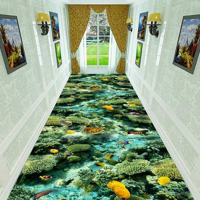 3D Pastoral Style Printed Runner Rug,Unique Illusion Entrance Indoor Area Rug,Non Slip Washable Carpet Floor Mat for Kitchen Hallway Home Decor Doormat (120x200cm(47x79), L)